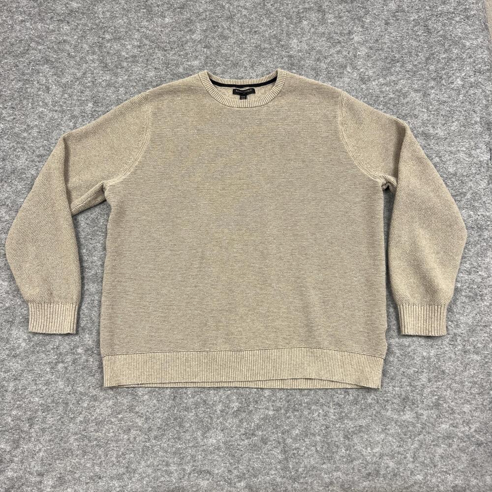 Banana Republic Sweater Mens 2XL Beige Cotton Crewneck Pullover Knit Casual Prep